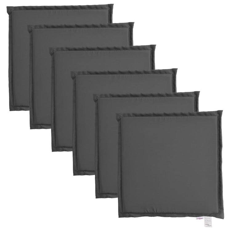VIDAXL GARDE SEAT KISSEN 6 PCS Quadrat 45 x 45 x 2 cm Anthrazit -gelöscht