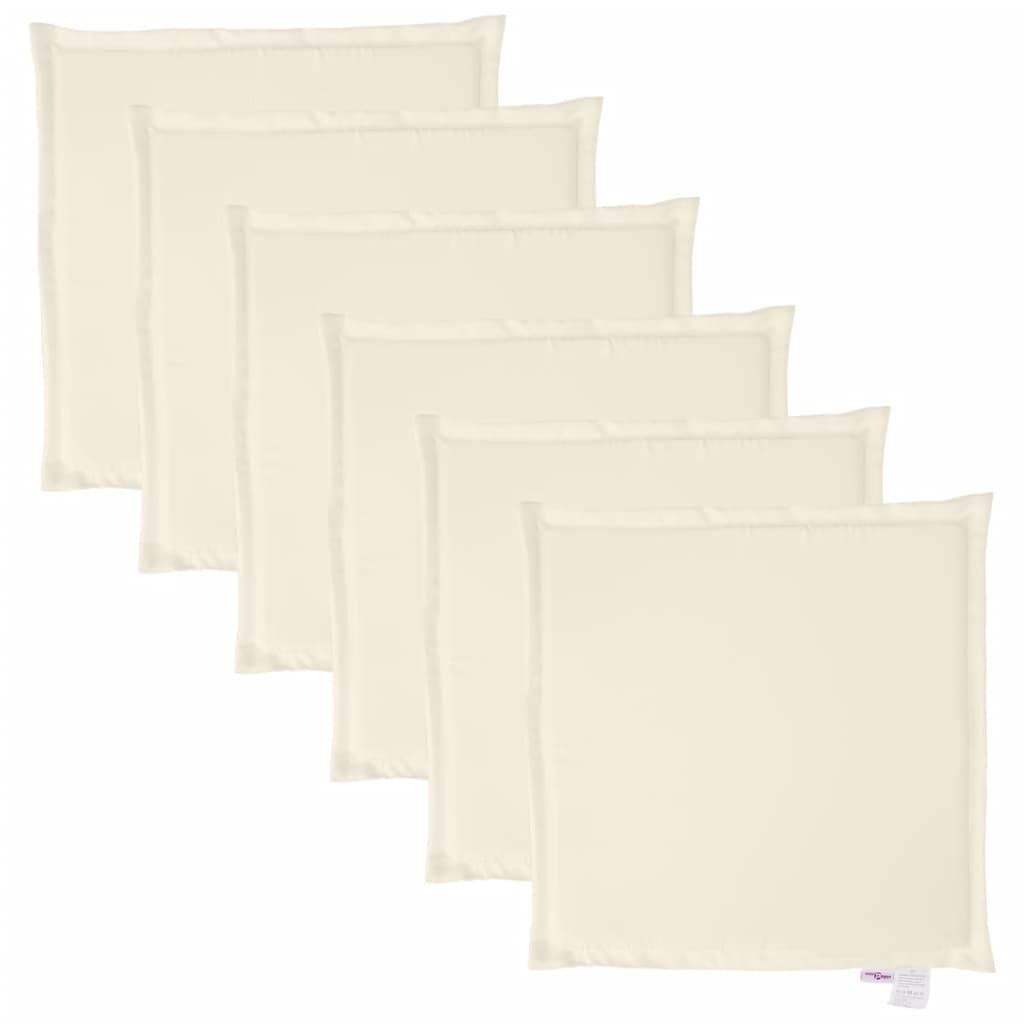 Vidaxl Garden Sitzpolster 6 Stcs Quadrat 45x45x2 cm creme -geläutet