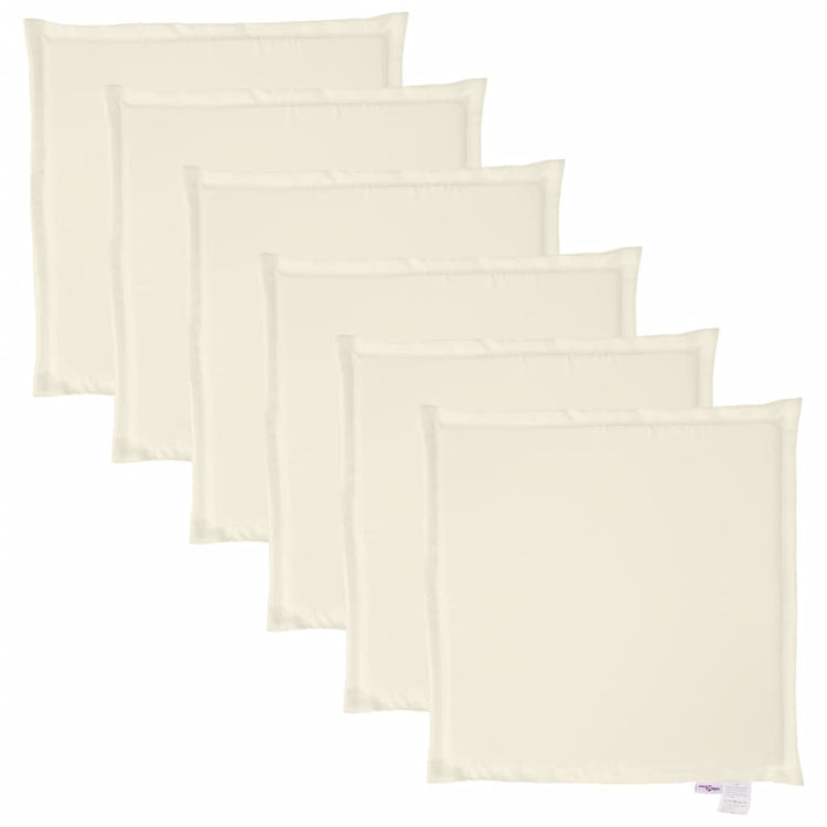 Vidaxl Garden Sitzpolster 6 Stcs Quadrat 45x45x2 cm creme -geläutet
