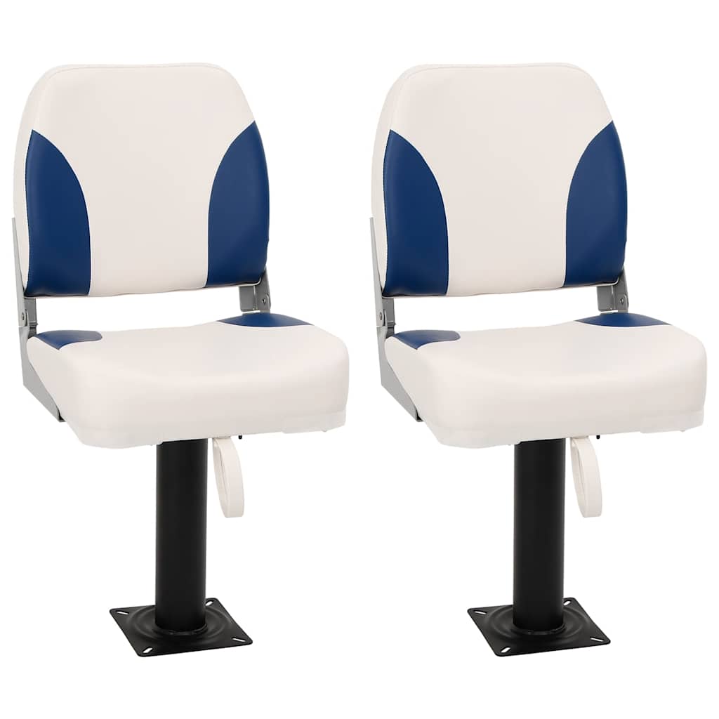Vidaxx Bootsstuhl 2er Set klappbar 41x36x48 cm blau und weiß