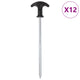 Vidaxl -Zeltstifte 12 ST Ø7 mm 20 cm verzinkter Stahl