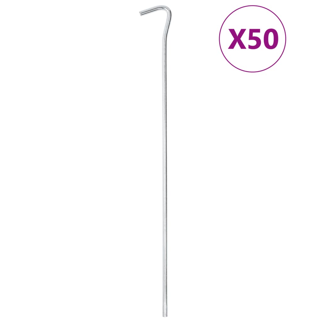 Vidaxl -Zeltstifte 50 Sts Ø5 mm 30 cm verzinkter Stahl