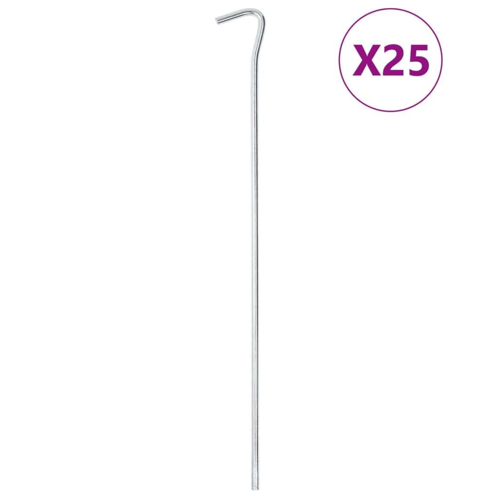 Vidaxl -Zeltstifte 25 St Ø5 mm 30 cm verzinkter Stahl