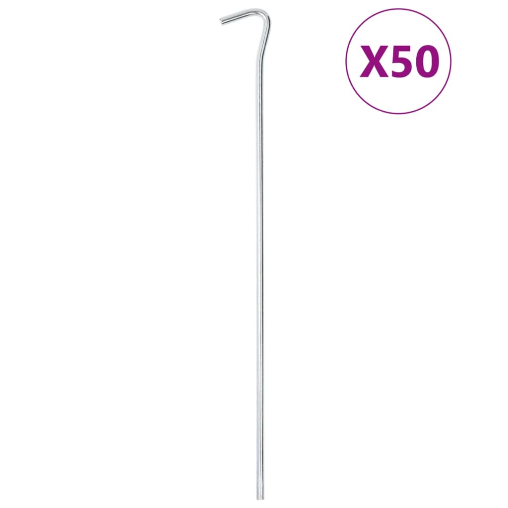 VIDAXL Zelt Frar 50 Sts Ø7 mm 30 cm verzinkter Stahl