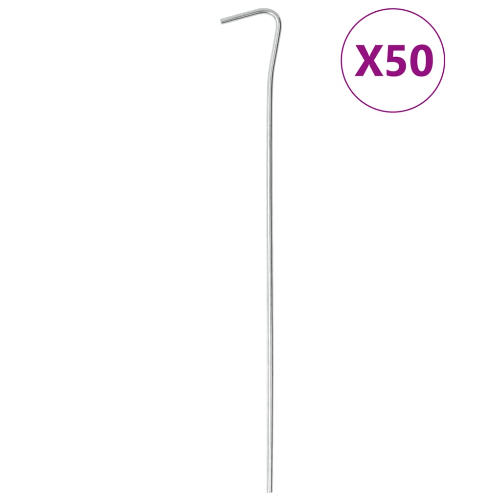 Vidaxl -Zeltstifte 50 Sts Ø3 mm 23 cm verzinkter Stahl