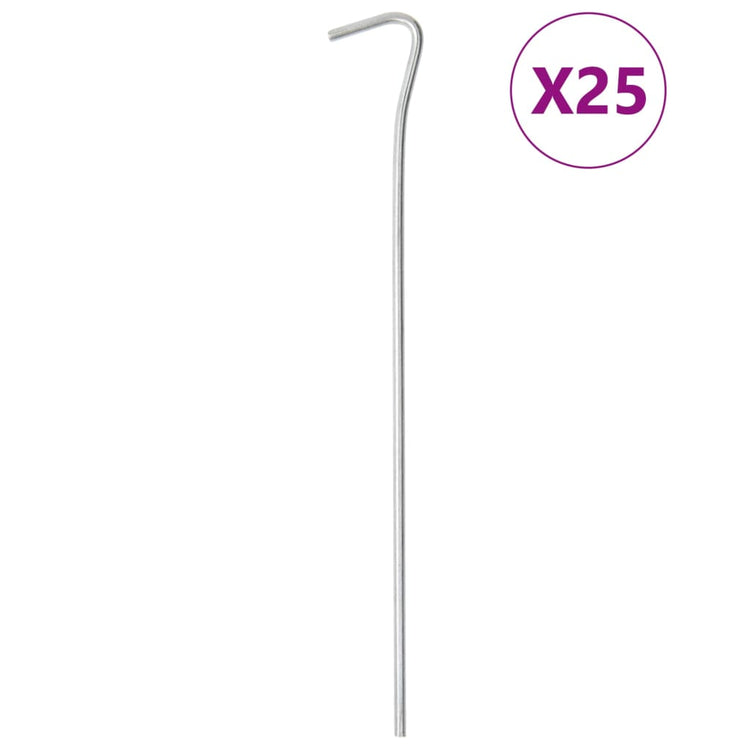 Vidaxl -Zeltstifte 25 St Ø4 mm 23 cm verzinkter Stahl