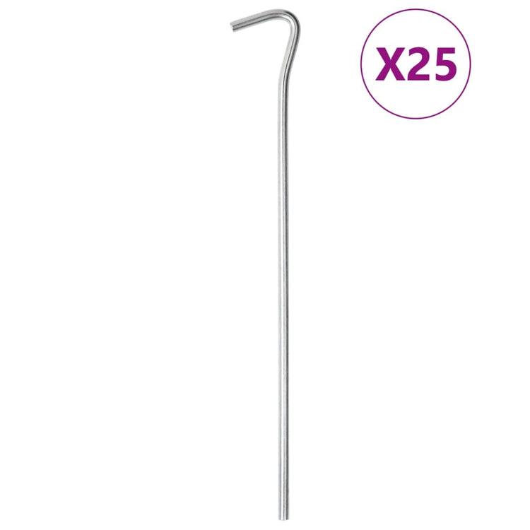 VIDAXL Zelt Frar 25 Sts Ø5 mm 23 cm verzinkter Stahl