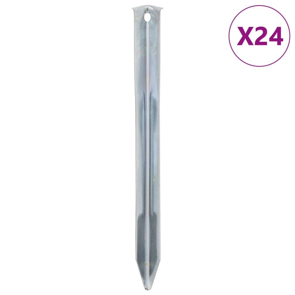 Vidaxl -Zeltstifte 24 St Ø20 mm 22 cm verzinkter Stahl