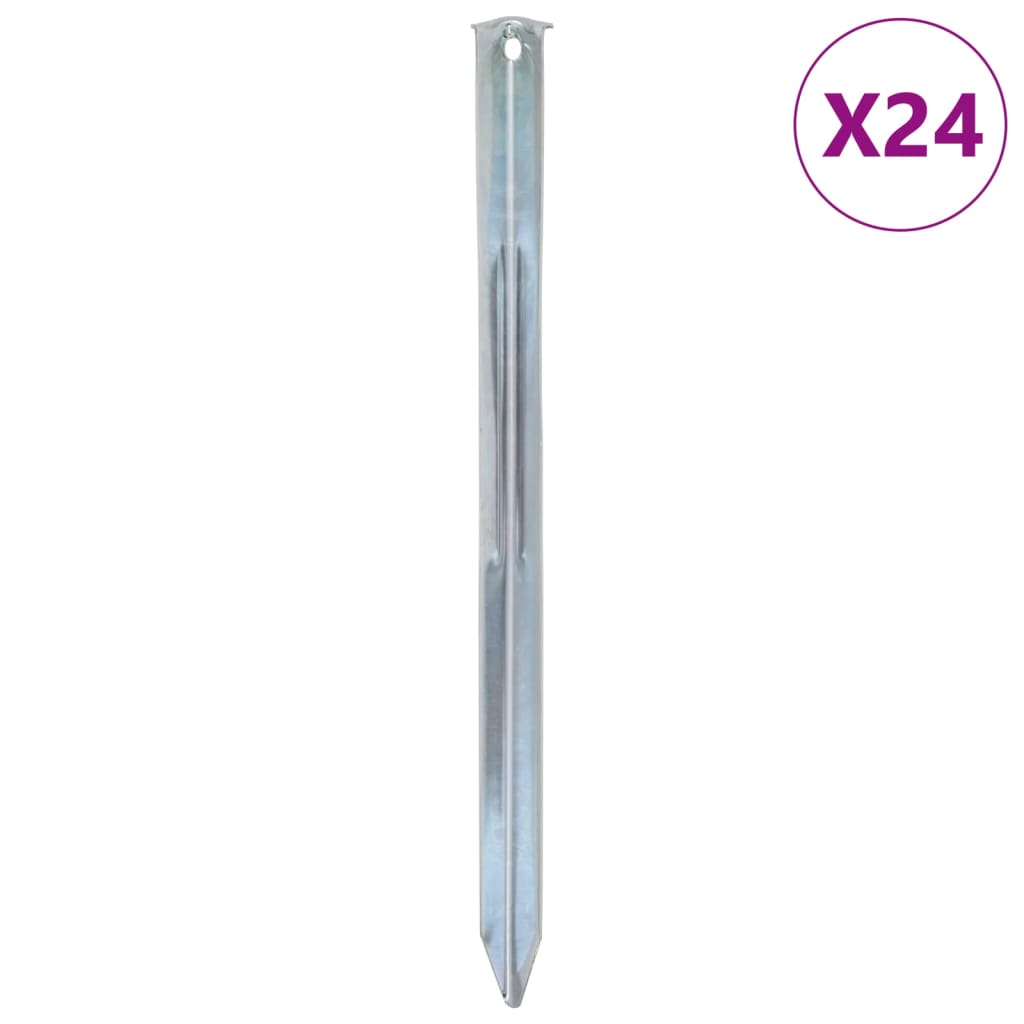 Vidaxl Zeltheringe 24 Stück ø20 mm 30 cm verzinkter Stahl