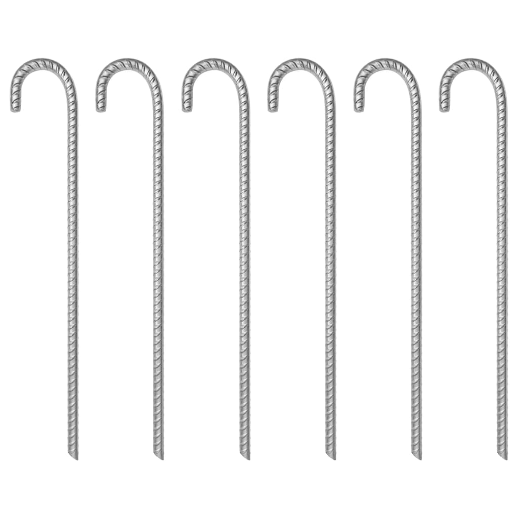 Vidaxl -Zeltstifte 6 St Ø12 mm 41,5 cm verzinkter Stahl
