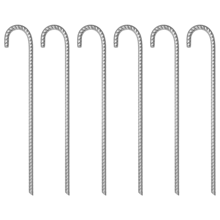 Vidaxl -Zeltstifte 6 St Ø12 mm 41,5 cm verzinkter Stahl