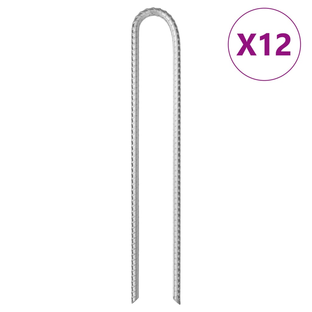 VIDAXL Zelt Frisur 12 Stcs U-förmig Ø10 mm 37 cm verzinkter Stahl