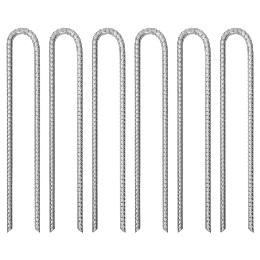 VIDAXL Zelt Frisur 6 Stcs U-förmig Ø12 mm 41,5 cm verzinkter Stahl