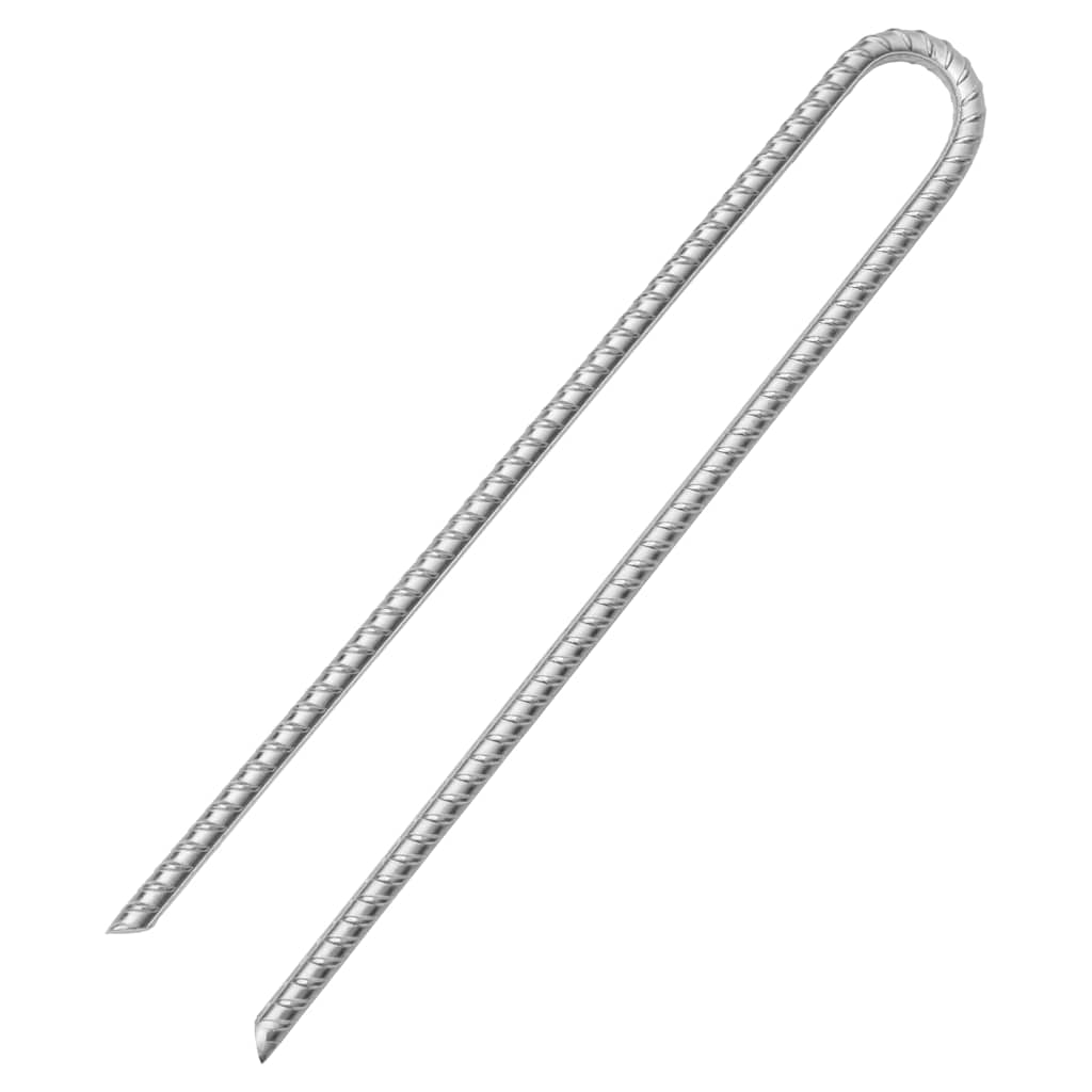 VIDAXL-Zeltstifte 12 Stcs U-förmig Ø12 mm 41,5 cm verzinkter Stahl