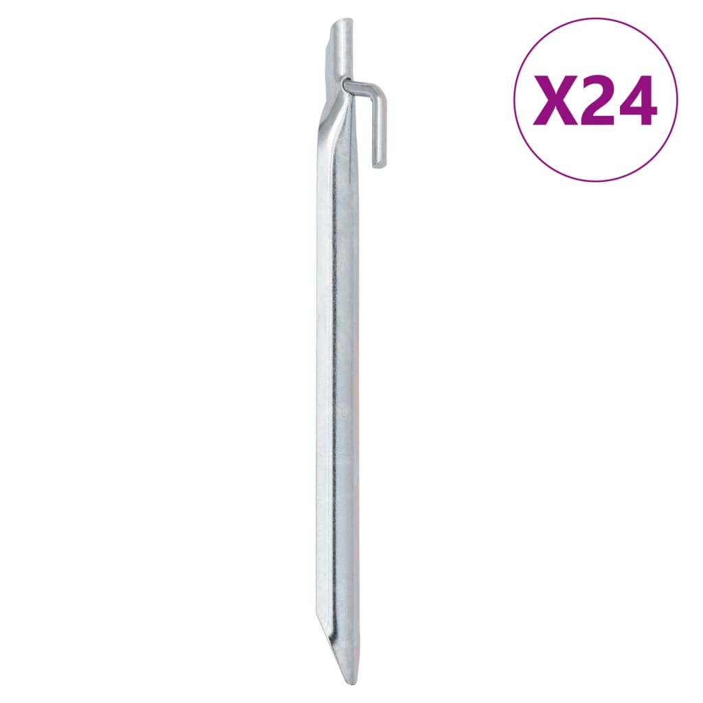 Vidaxl-Zeltstifte 24 St. V-förmig Ø20 mm 24 cm verzinkter Stahl