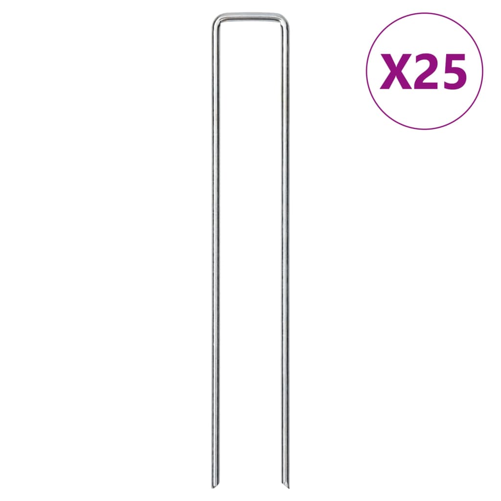 Vidaxx Erdnägel 25 Stück U-förmig 20x4 cm verzinkter Stahl