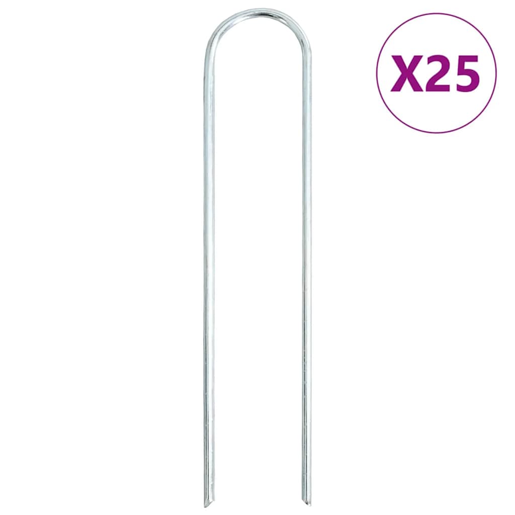 Vidaxx Erdnägel 25 Stück U-Form 20x3,5 cm verzinkter Stahl
