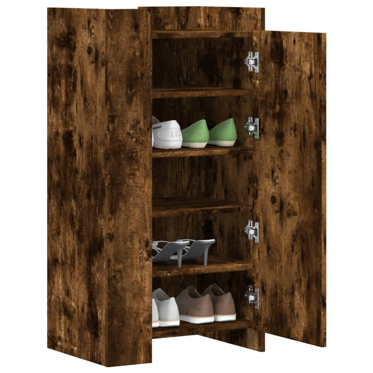 Vidaxl Schuhschrank 52x37.5x100 cm propertiertes Holzgeräuchchen -Eiche gefärbt