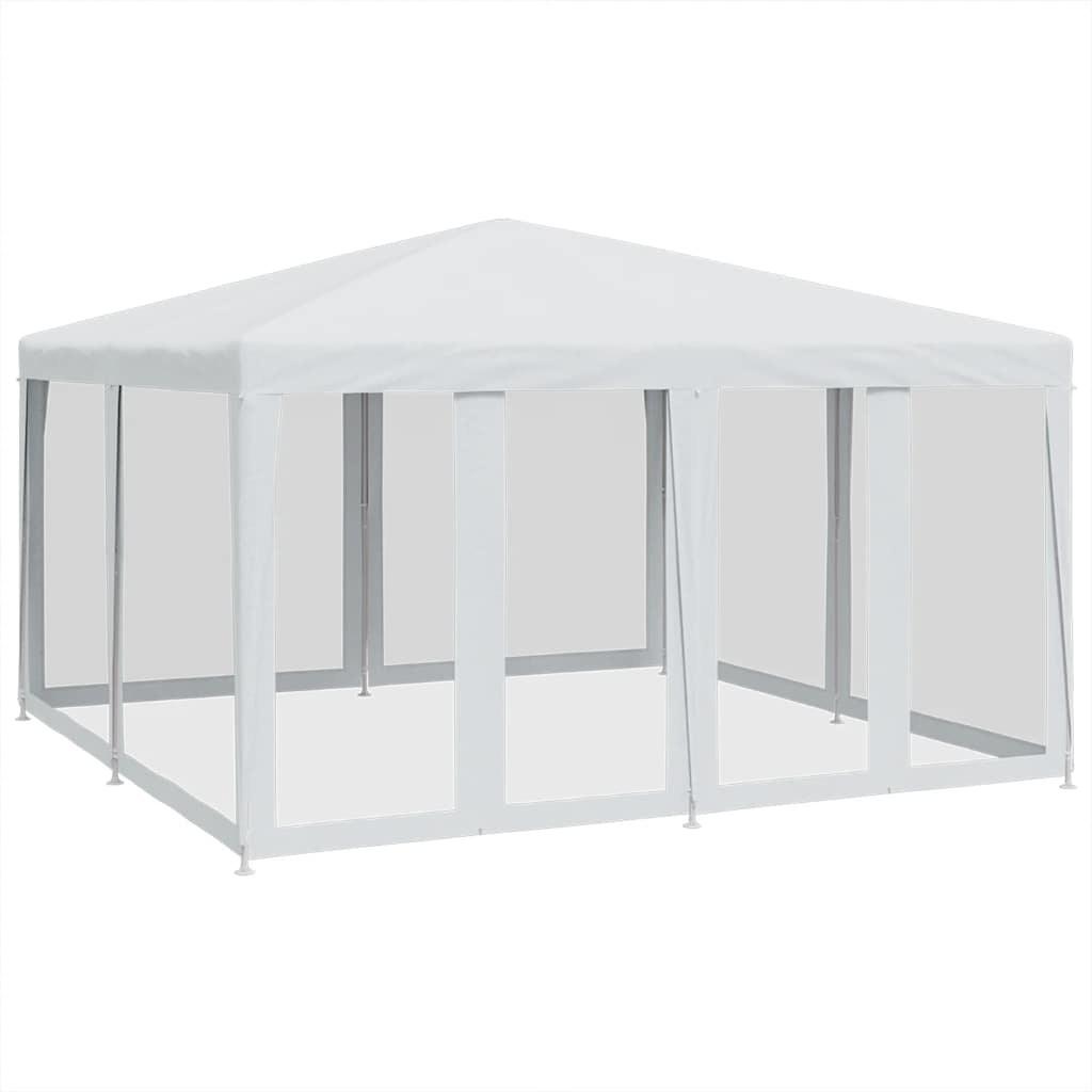 Vidaxl -Partyzelt mit 8 -Mesh -Seitenwänden 4x4 M HDPE Weiß