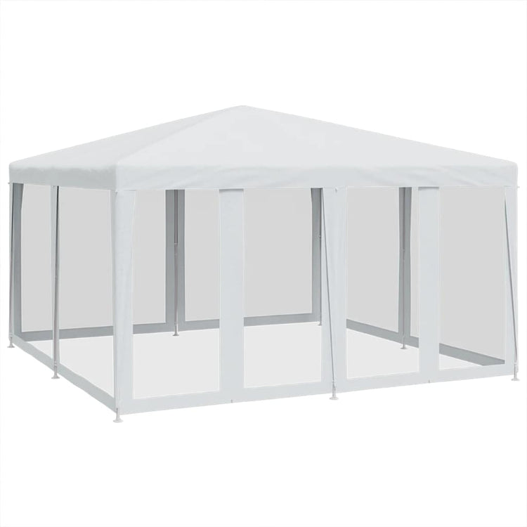 Vidaxl -Partyzelt mit 8 -Mesh -Seitenwänden 4x4 M HDPE Weiß