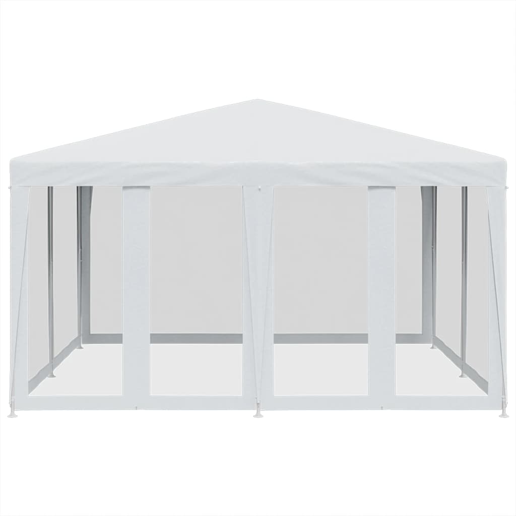 Vidaxl -Partyzelt mit 8 -Mesh -Seitenwänden 4x4 M HDPE Weiß