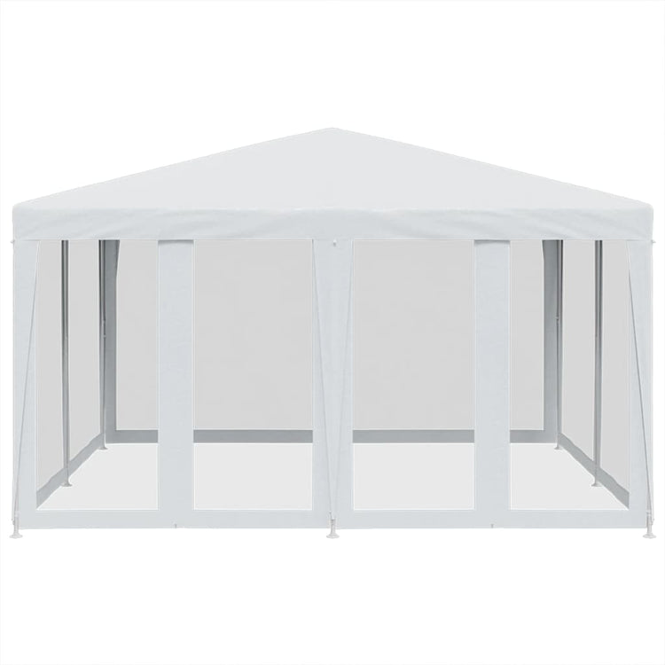 Vidaxl -Partyzelt mit 8 -Mesh -Seitenwänden 4x4 M HDPE Weiß