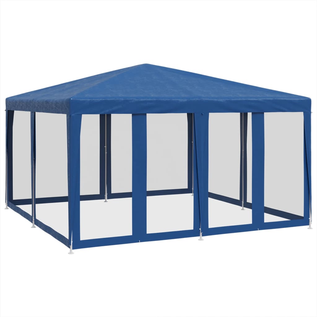Vidaxl -Partyzelt mit 8 -Mesh -Seitenwänden 4x4 M HDPE Blau