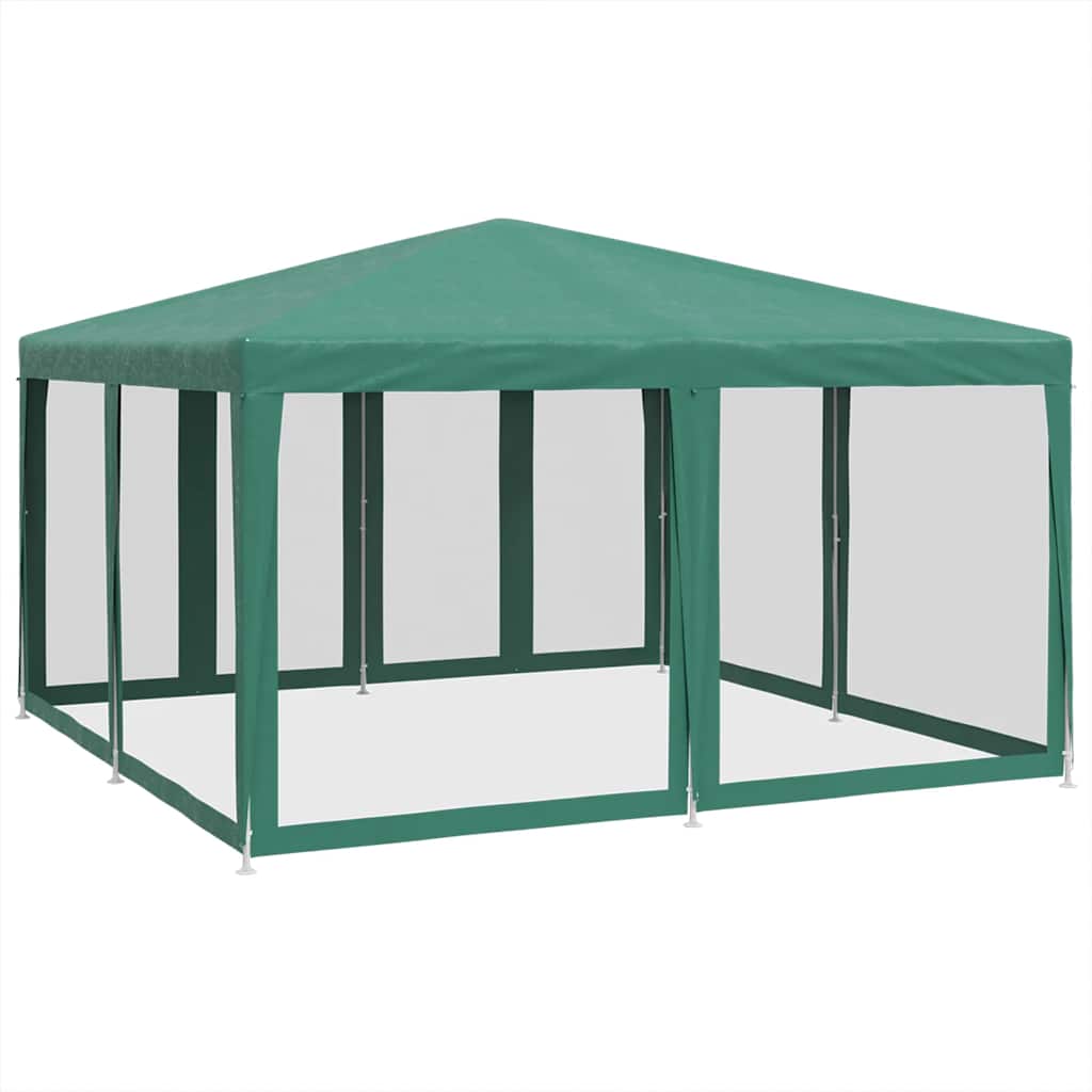Vidaxl -Partyzelt mit 8 -Mesh -Seitenwänden 4x4 M HDPE Green