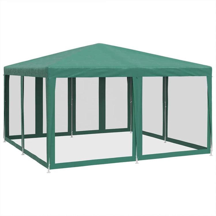 Vidaxl -Partyzelt mit 8 -Mesh -Seitenwänden 4x4 M HDPE Green