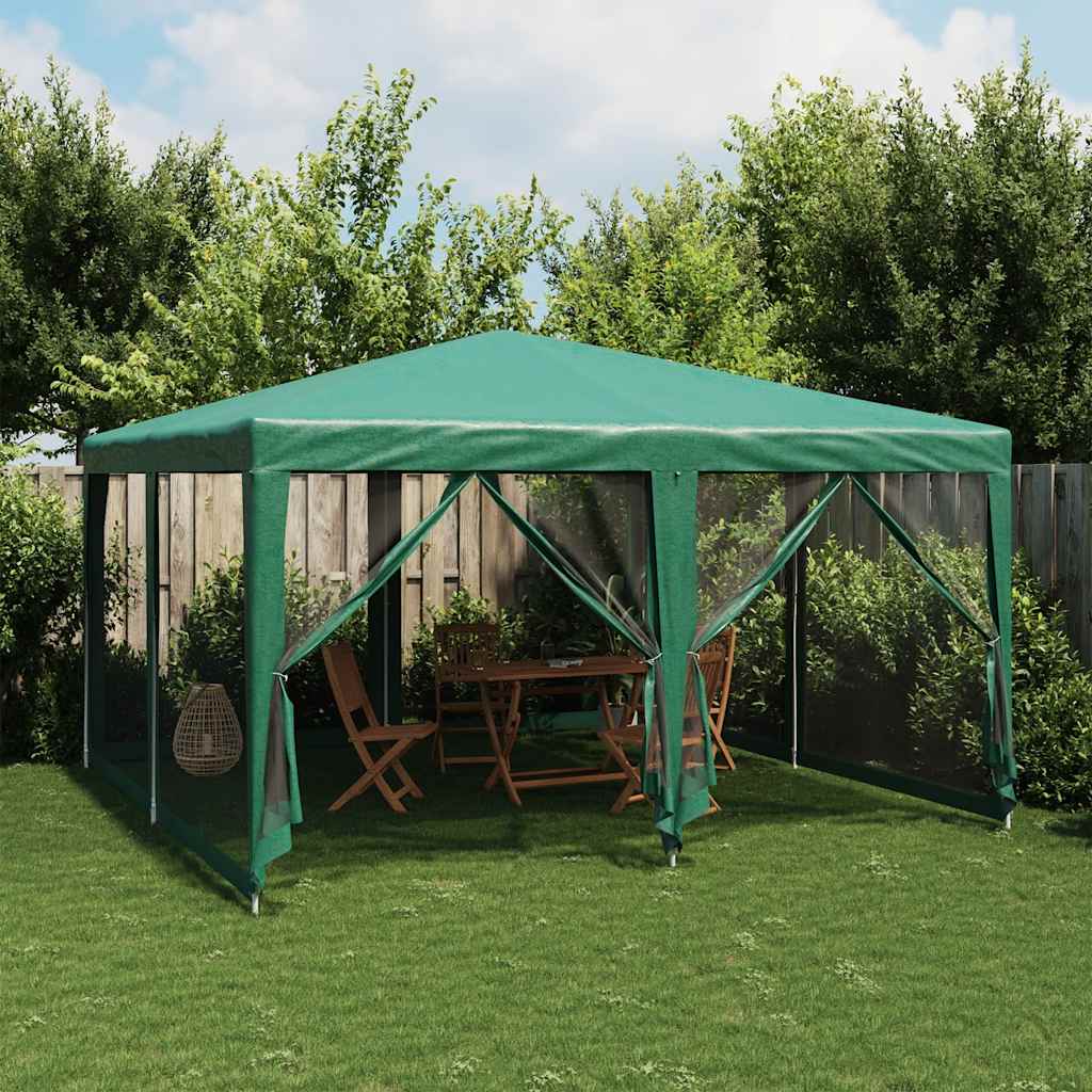 Vidaxl -Partyzelt mit 8 -Mesh -Seitenwänden 4x4 M HDPE Green