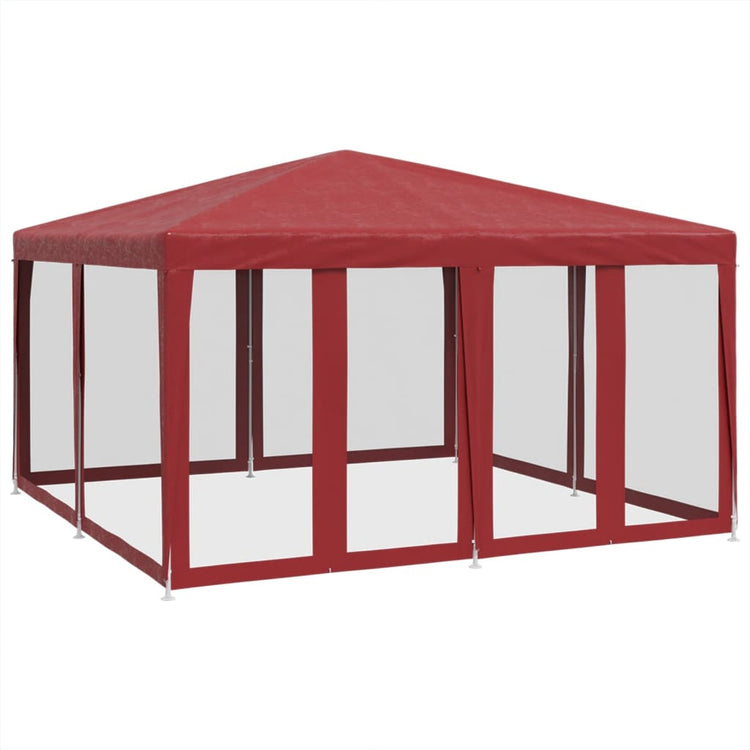 Vidaxl -Partyzelt mit 8 -Mesh -Seitenwänden 4x4 M HDPE -Rot