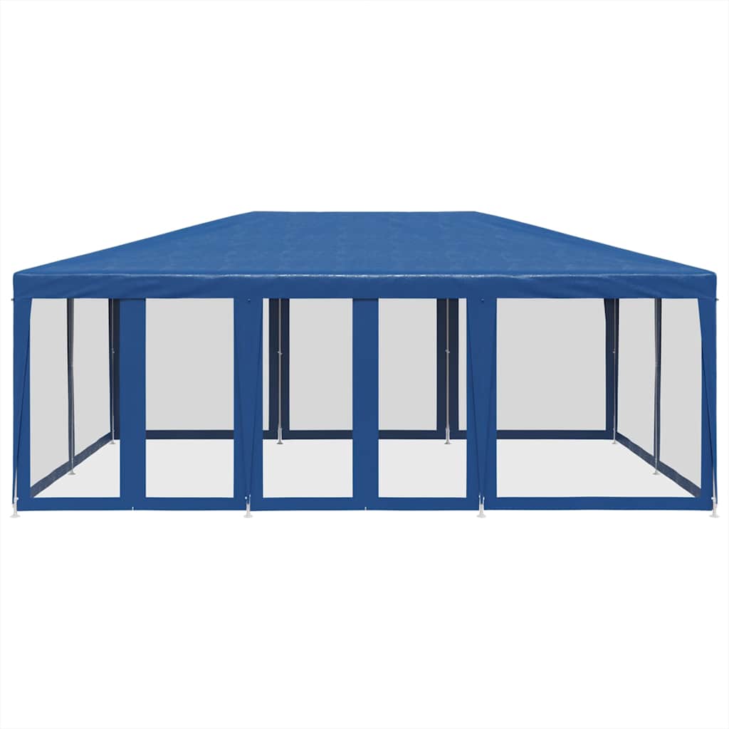 VIDAXL -Partyzelt mit 10 Mesh Seitenwänden 6x4 M HDPE Blau