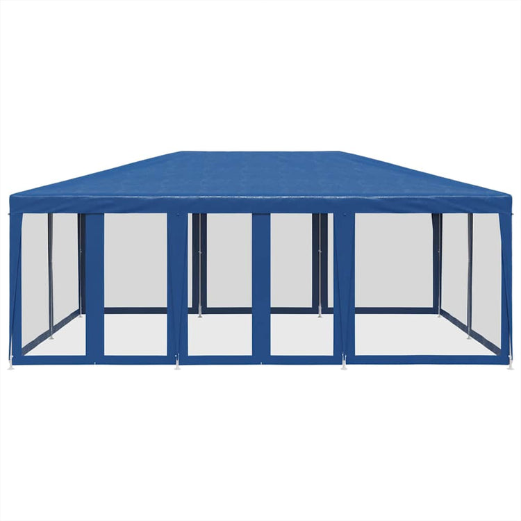 VIDAXL -Partyzelt mit 10 Mesh Seitenwänden 6x4 M HDPE Blau
