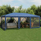 VIDAXL -Partyzelt mit 10 Mesh Seitenwänden 6x4 M HDPE Blau