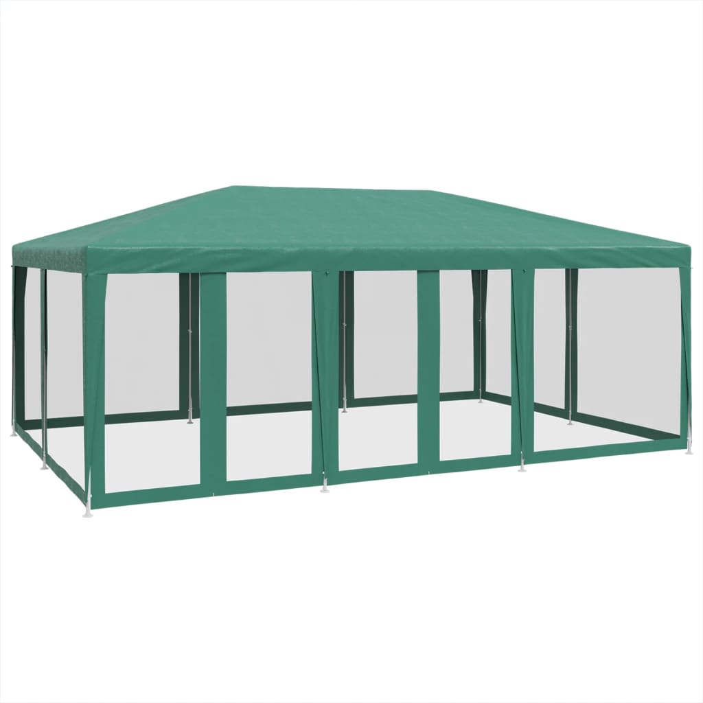 VIDAXL -Partyzelt mit 10 Mesh Side Walls 6x4 M HDPE Green