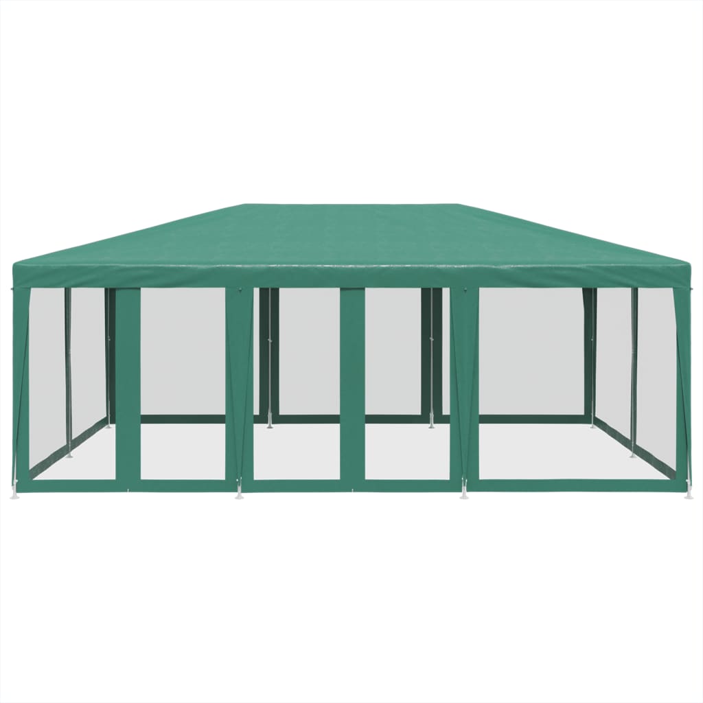 VIDAXL -Partyzelt mit 10 Mesh Side Walls 6x4 M HDPE Green