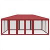VIDAXL -Partyzelt mit 10 Mesh Side Walls 6x4 M HDPE -Rot
