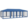 VIDAXL -Partyzelt mit 12 Mesh Seitenwänden 8x4 M HDPE Blau
