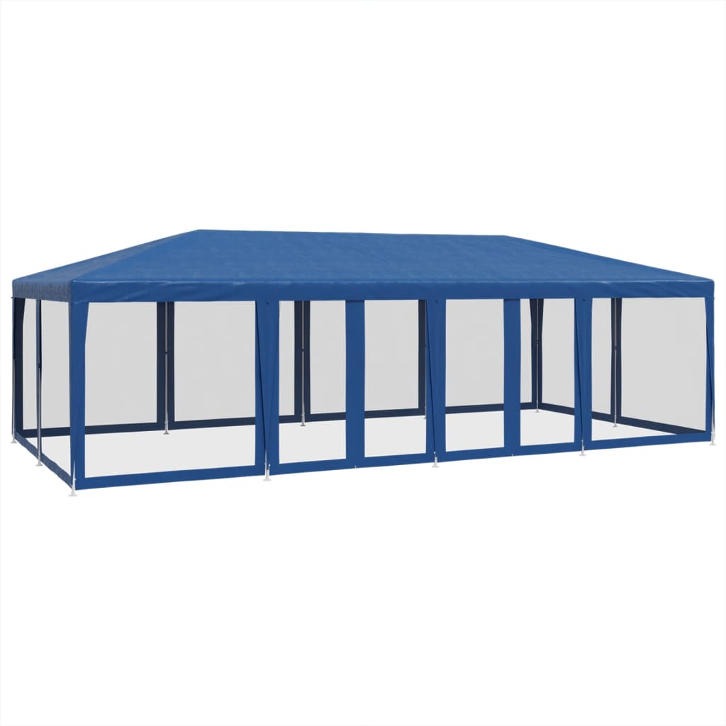 VIDAXL -Partyzelt mit 12 Mesh Seitenwänden 8x4 M HDPE Blau