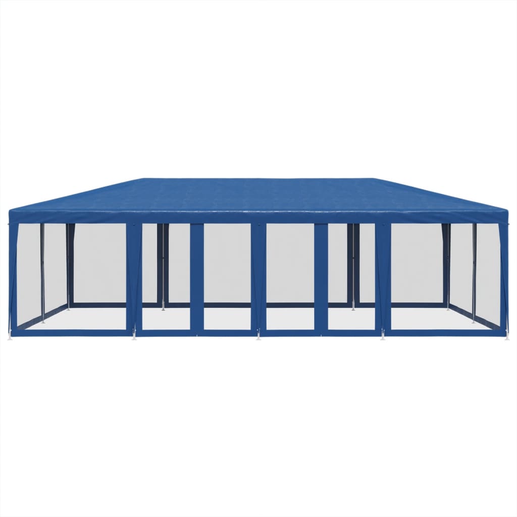 VIDAXL -Partyzelt mit 12 Mesh Seitenwänden 8x4 M HDPE Blau