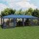 VIDAXL -Partyzelt mit 12 Mesh Seitenwänden 8x4 M HDPE Blau