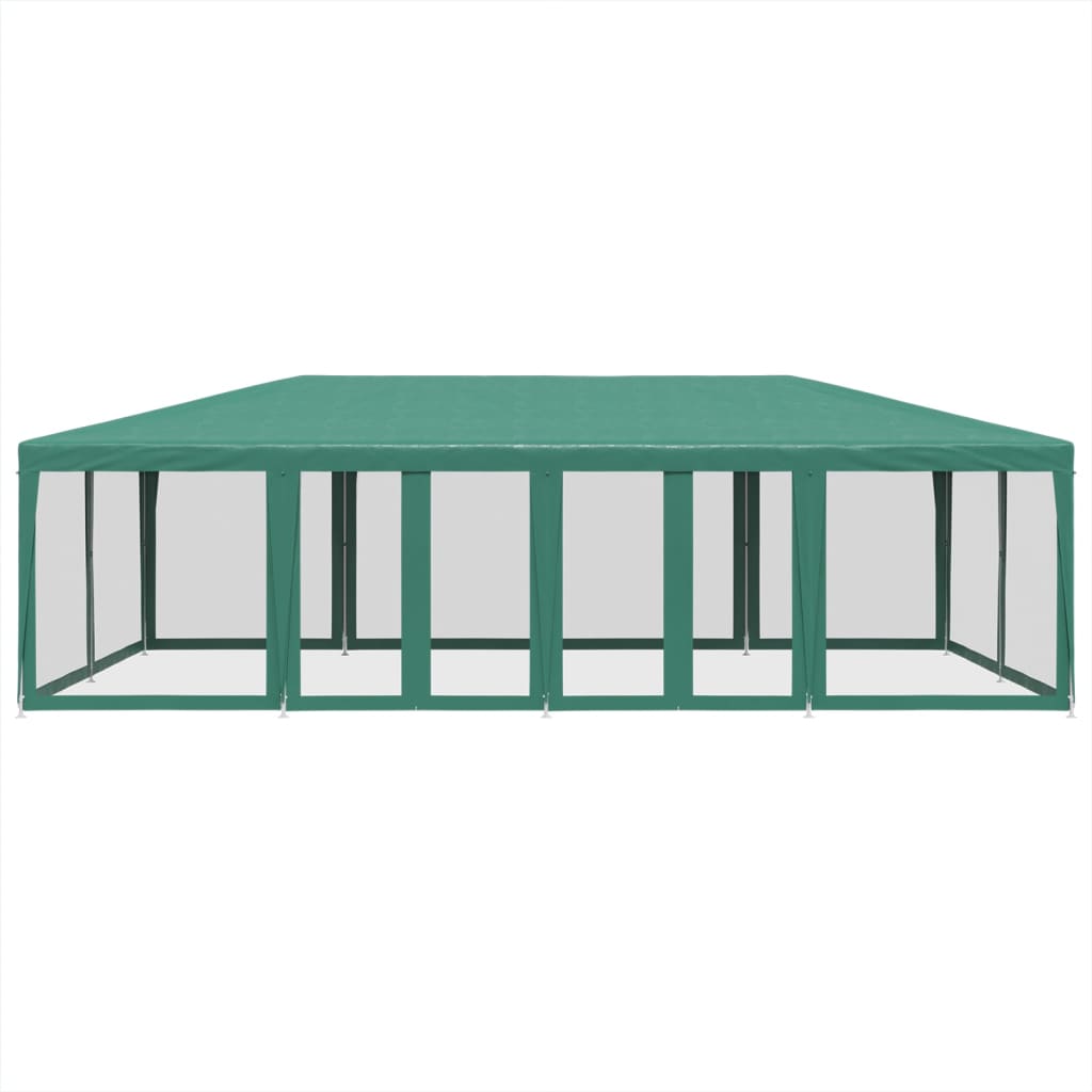 Vidaxl -Partyzelt mit 12 Mesh Seitenwänden 8x4 M HDPE Green