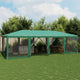 Vidaxl -Partyzelt mit 12 Mesh Seitenwänden 8x4 M HDPE Green