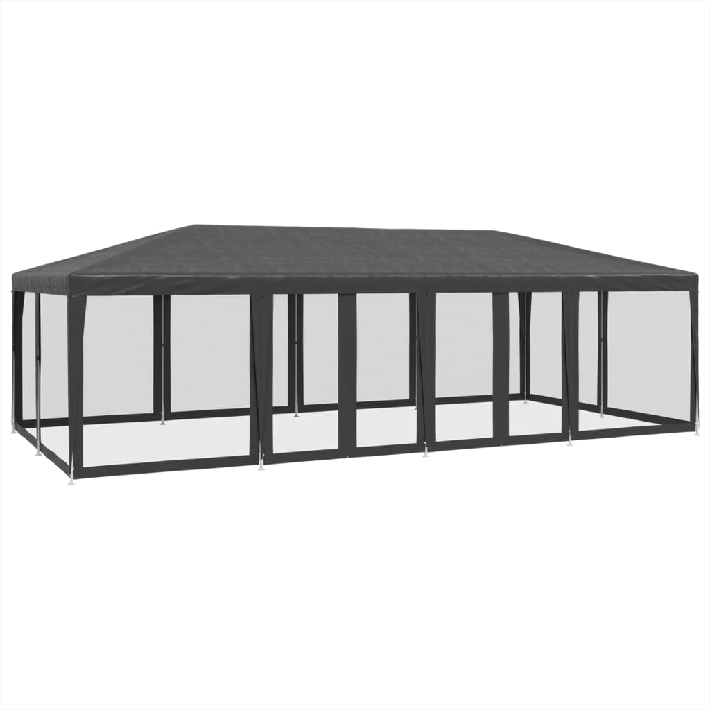 VIDAXL -Partyzelt mit 12 Mesh Seitenwänden 8x4 M HDPE Anthrazit -gelöscht