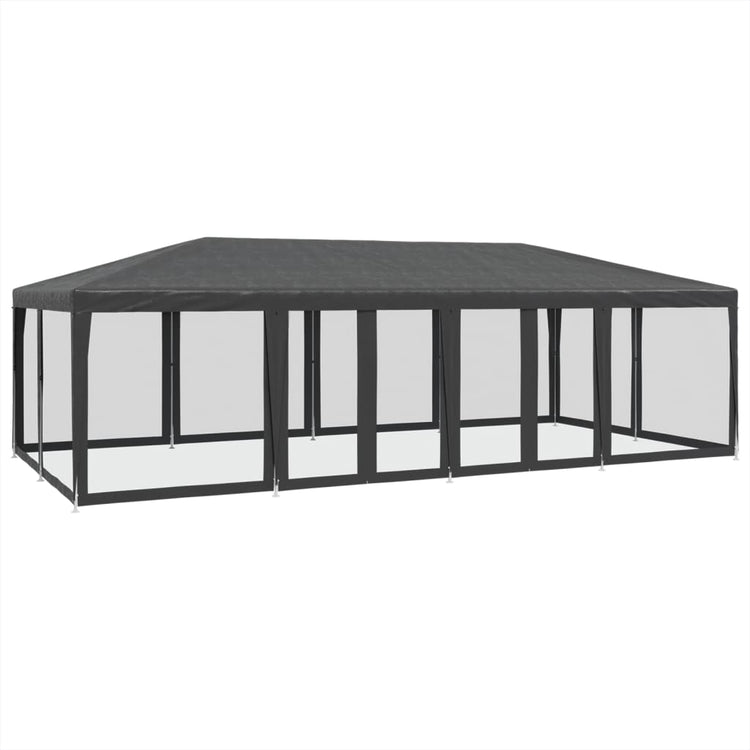 VIDAXL -Partyzelt mit 12 Mesh Seitenwänden 8x4 M HDPE Anthrazit -gelöscht