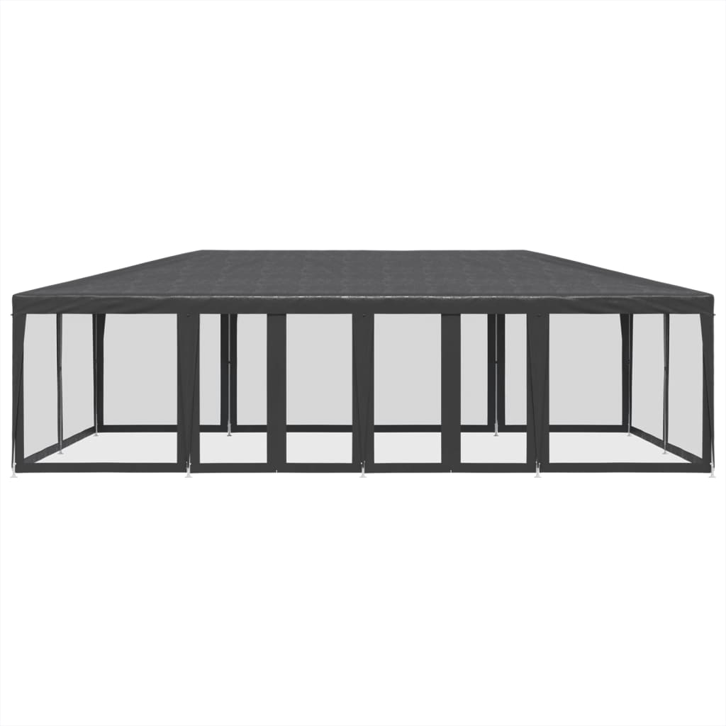 VIDAXL -Partyzelt mit 12 Mesh Seitenwänden 8x4 M HDPE Anthrazit -gelöscht