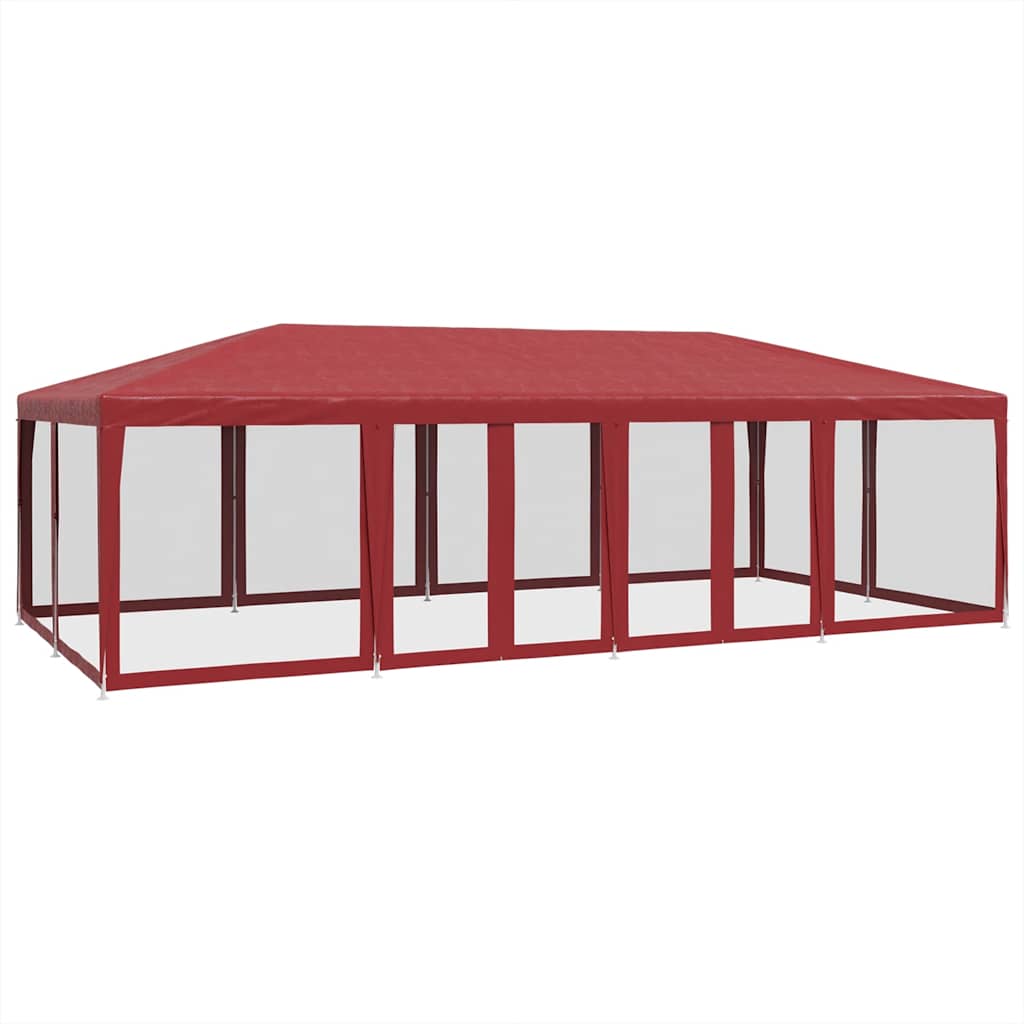 Vidaxl -Partyzelt mit 12 Mesh Seitenwänden 8x4 M HDPE -Rot