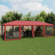 Vidaxl -Partyzelt mit 12 Mesh Seitenwänden 8x4 M HDPE -Rot