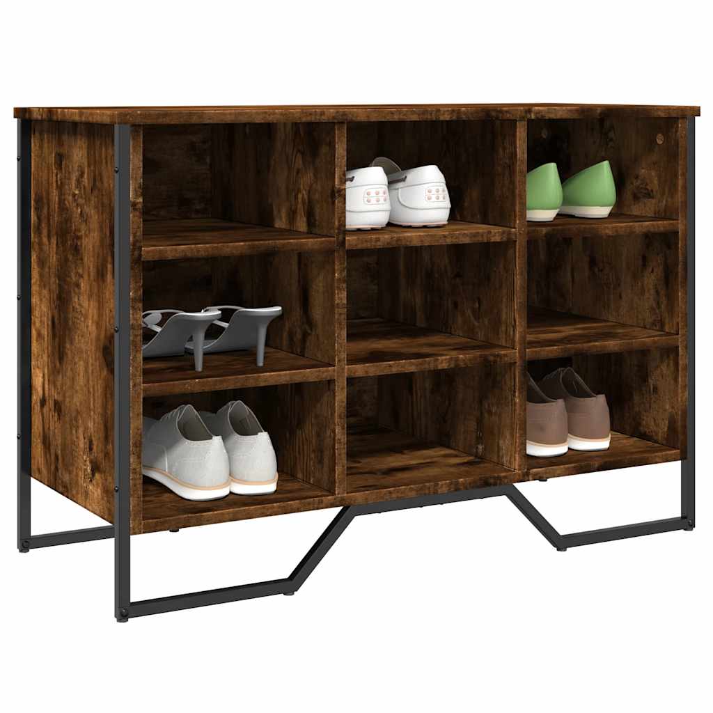 Vidaxl Schuhschrank 90x38x61.5 cm Eigenschaften mit geräuchertem Eichenbaus befördert