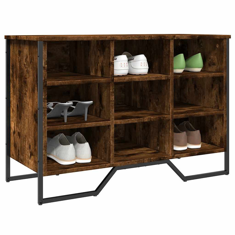 Vidaxl Schuhschrank 90x38x61.5 cm Eigenschaften mit geräuchertem Eichenbaus befördert